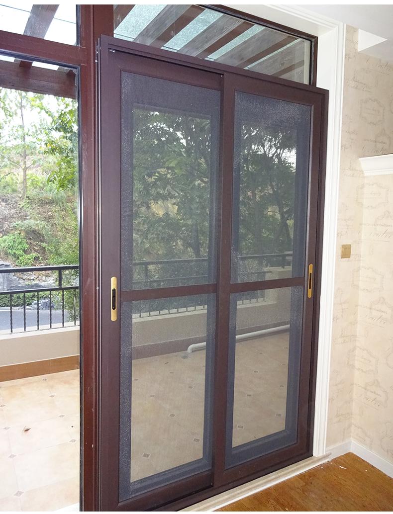 厦门金钢网平移门纱窗纱门防盗窗定制 防蚊隐形纱窗铝合金阳台窗户7折优惠